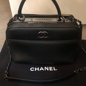 Authentic CHANEL Black CC Trendy Bowler Handbag